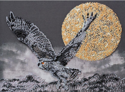 Bead Embroidery Kit Owl DIY Abris Art