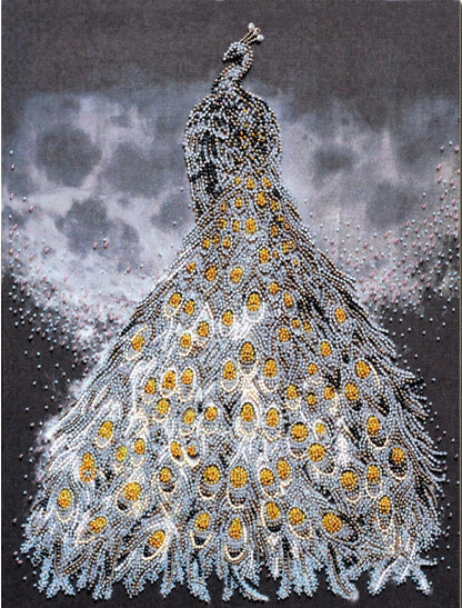 Bead Embroidery Kit Peacock DIY Abris Art