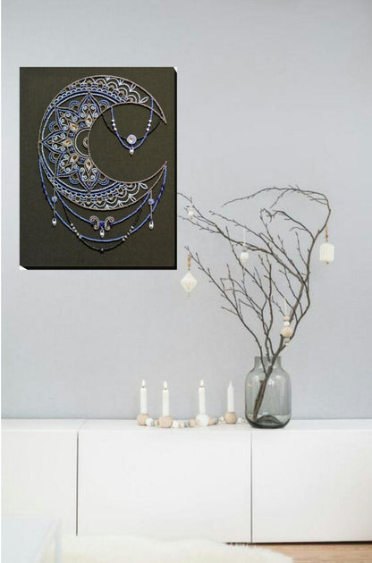 Bead Embroidery Kit Moon pattern DIY Abris Art