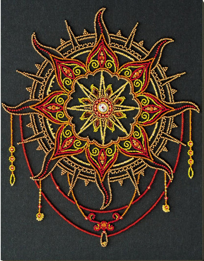 Bead Embroidery Kit Sun pattern DIY Abris Art
