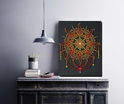 Bead Embroidery Kit Sun pattern DIY Abris Art
