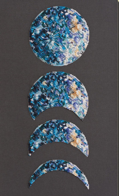 Bead Embroidery Kit Moon phases DIY Abris Art