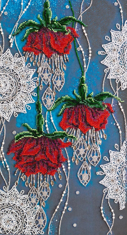 Bead Embroidery Kit Night flowers DIY Abris Art