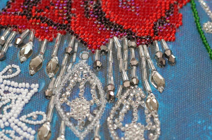 Bead Embroidery Kit Night flowers DIY Abris Art