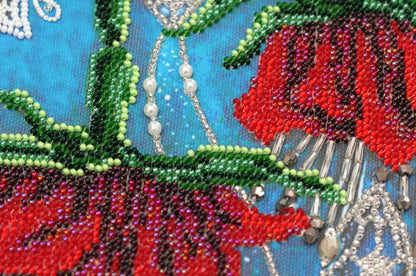 Bead Embroidery Kit Night flowers DIY Abris Art
