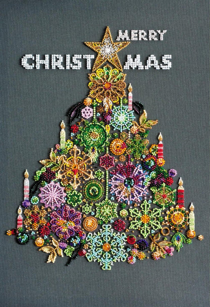 Bead Embroidery Kit Christmas tree DIY Abris Art