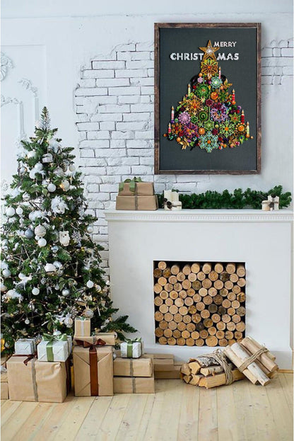 Bead Embroidery Kit Christmas tree DIY Abris Art