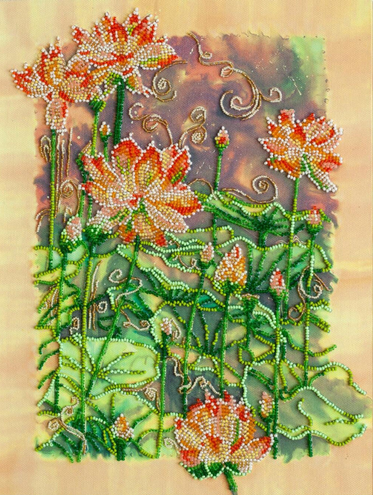 Kit de broderie de perles Fleurs de lotus DIY