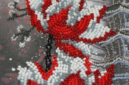Bead Embroidery Kit Japan Red sun DIY Abris Art