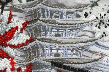 Bead Embroidery Kit Japan Red sun DIY Abris Art