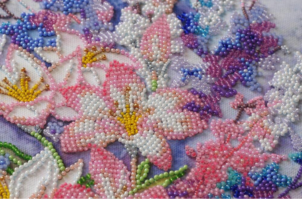Bead Embroidery Kit Flowers bouquet DIY Abris Art