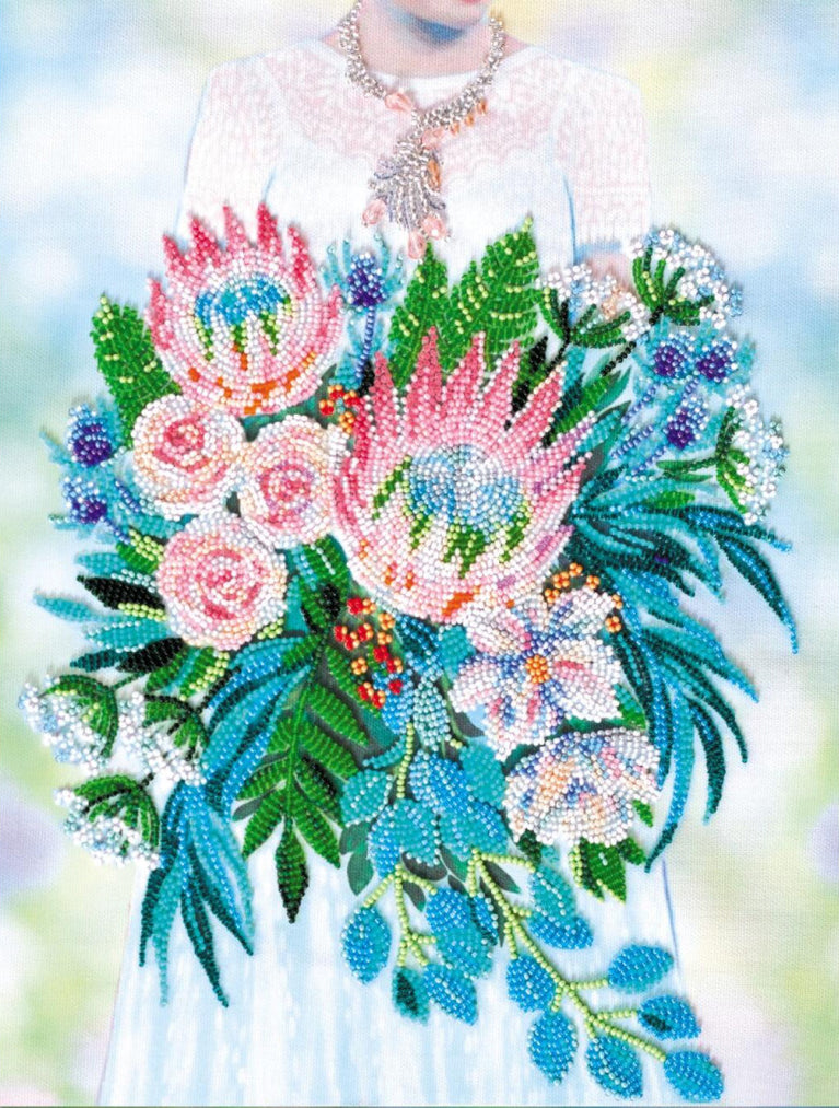 Bead Embroidery Kit Bridal bouquet DIY Abris Art