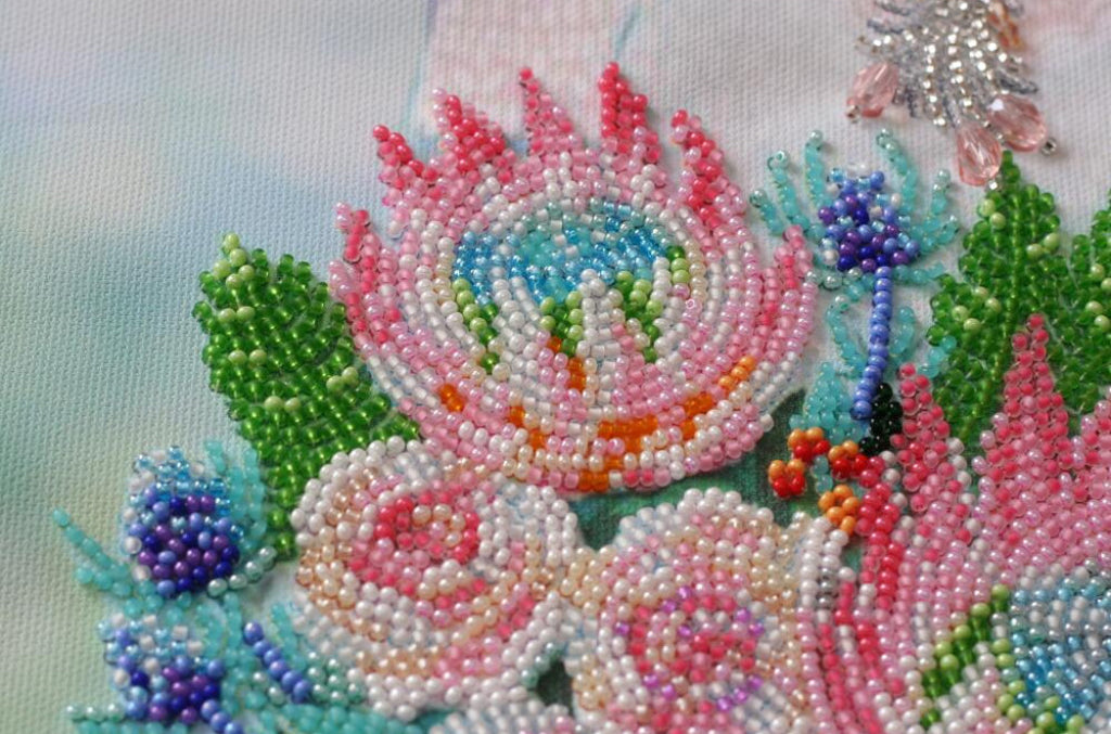 Bead Embroidery Kit Bridal bouquet DIY Abris Art