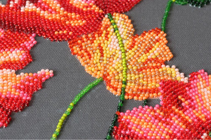 Bead Embroidery Kit Poppies Flowers DIY Abris Art