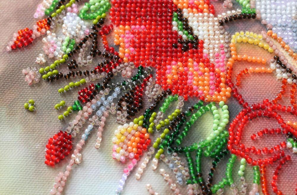 Kit de broderie de perles Fleurs de coquelicots DIY