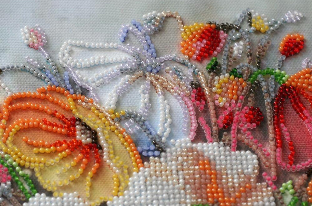 Kit de broderie de perles Fleurs de coquelicots DIY