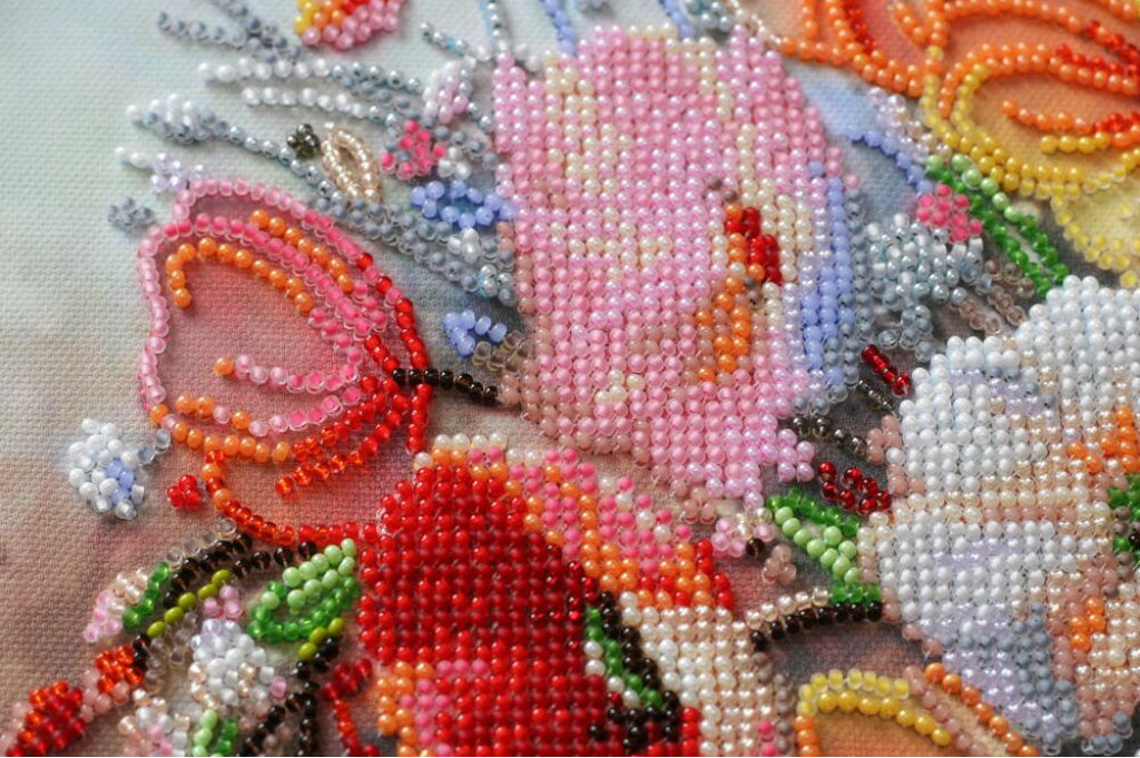 Kit de broderie de perles Fleurs de coquelicots DIY