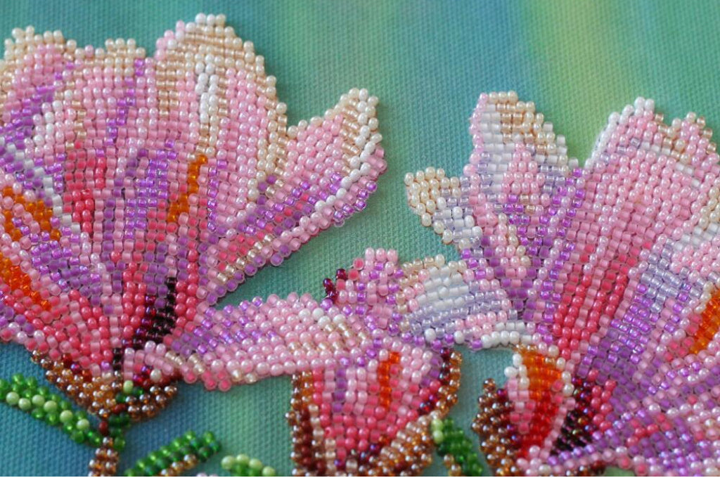 Kit de broderie de perles Fleurs de magnolia DIY