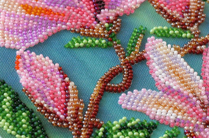 Bead Embroidery Kit Magnolia Flowers DIY Abris Art