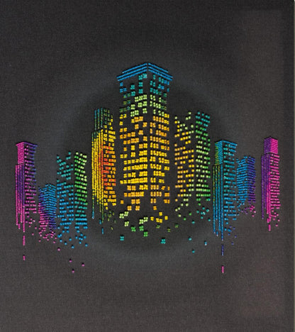 Bead Embroidery Kit Night in the city DIY Abris Art