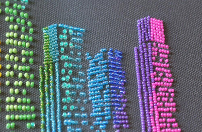 Bead Embroidery Kit Night in the city DIY Abris Art