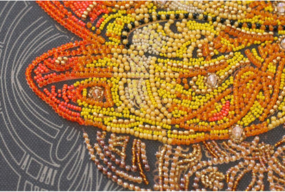 Bead Embroidery Kit Gold dragonfly DIY Abris Art