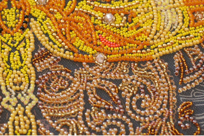 Bead Embroidery Kit Gold dragonfly DIY Abris Art