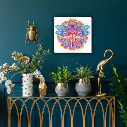 Bead Embroidery Kit Blue dragonfly DIY Abris Art