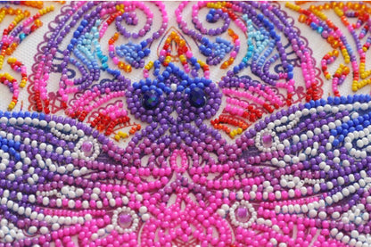 Bead Embroidery Kit Blue dragonfly DIY Abris Art