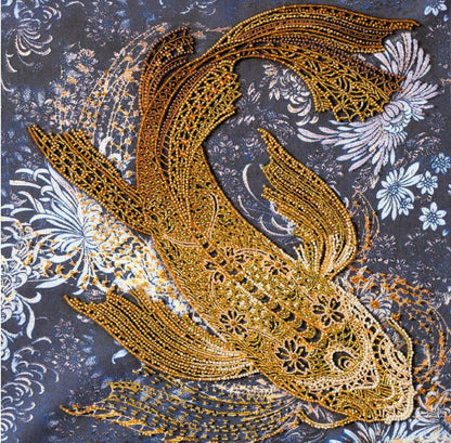 Bead Embroidery Kit Gold fish DIY Abris Art