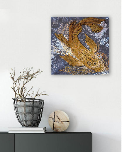 Bead Embroidery Kit Gold fish DIY Abris Art