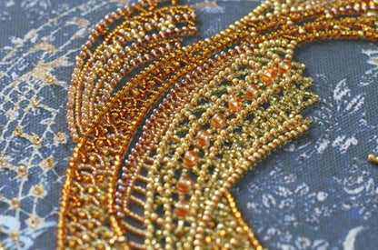Bead Embroidery Kit Gold fish DIY Abris Art