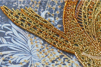 Bead Embroidery Kit Gold fish DIY Abris Art