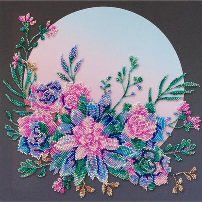 Bead Embroidery Kit Moon flowers DIY Abris Art