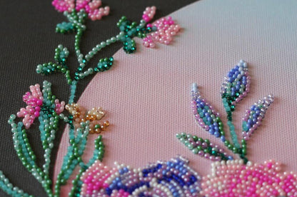 Bead Embroidery Kit Moon flowers DIY Abris Art
