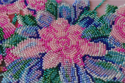 Bead Embroidery Kit Moon flowers DIY Abris Art
