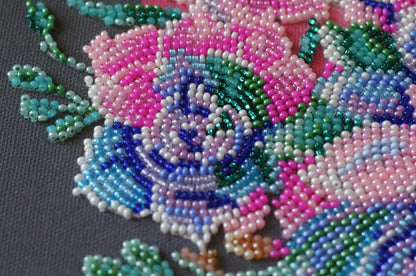 Bead Embroidery Kit Moon flowers DIY Abris Art
