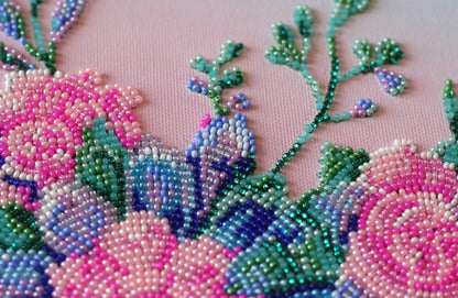 Bead Embroidery Kit Moon flowers DIY Abris Art