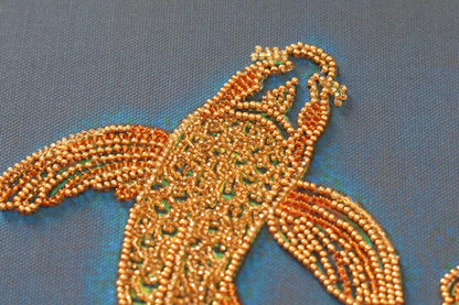 Bead Embroidery Kit Blue fish DIY Abris Art