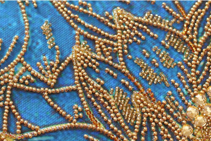 Bead Embroidery Kit Blue fish DIY Abris Art
