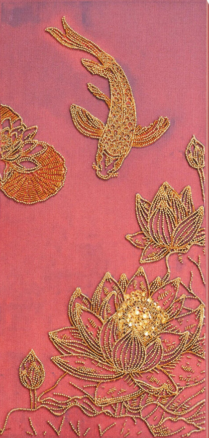 Bead Embroidery Kit Red fish DIY Abris Art