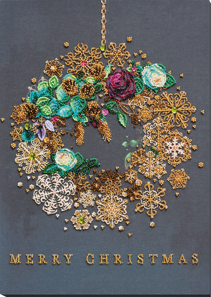 Bead Embroidery Kit Merry Christmas DIY Abris Art