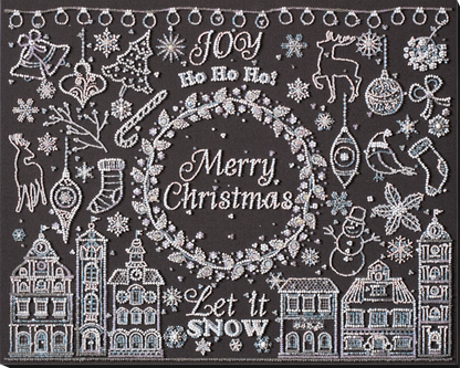 Bead Embroidery Kit Merry Christmas DIY Abris Art