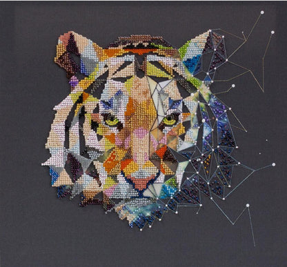 Bead Embroidery Kit Tiger DIY Abris Art
