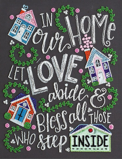 Bead Embroidery Kit Love in the house DIY Abris Art