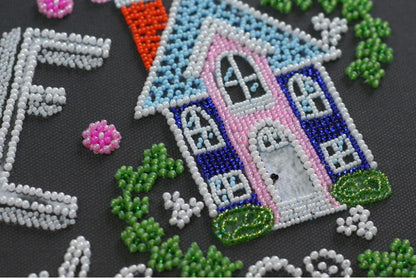 Bead Embroidery Kit Love in the house DIY Abris Art