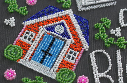 Bead Embroidery Kit Love in the house DIY Abris Art