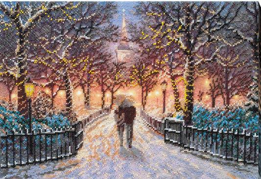 Bead Embroidery Kit Winter date DIY Abris Art