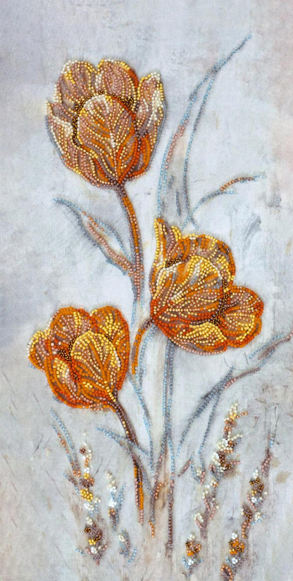 Bead Embroidery Kit Tulips Flowers DIY Abris Art