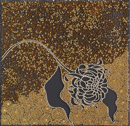 Bead Embroidery Kit Black chrysanthemum Flower DIY Abris Art
